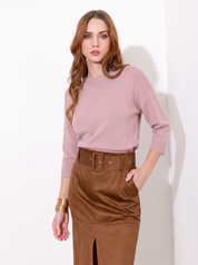 Maglia boxy in lana e cashmere con maniche 3/4 Friendly Sweater
