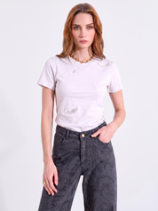 T-Shirt con dettagli paillettes