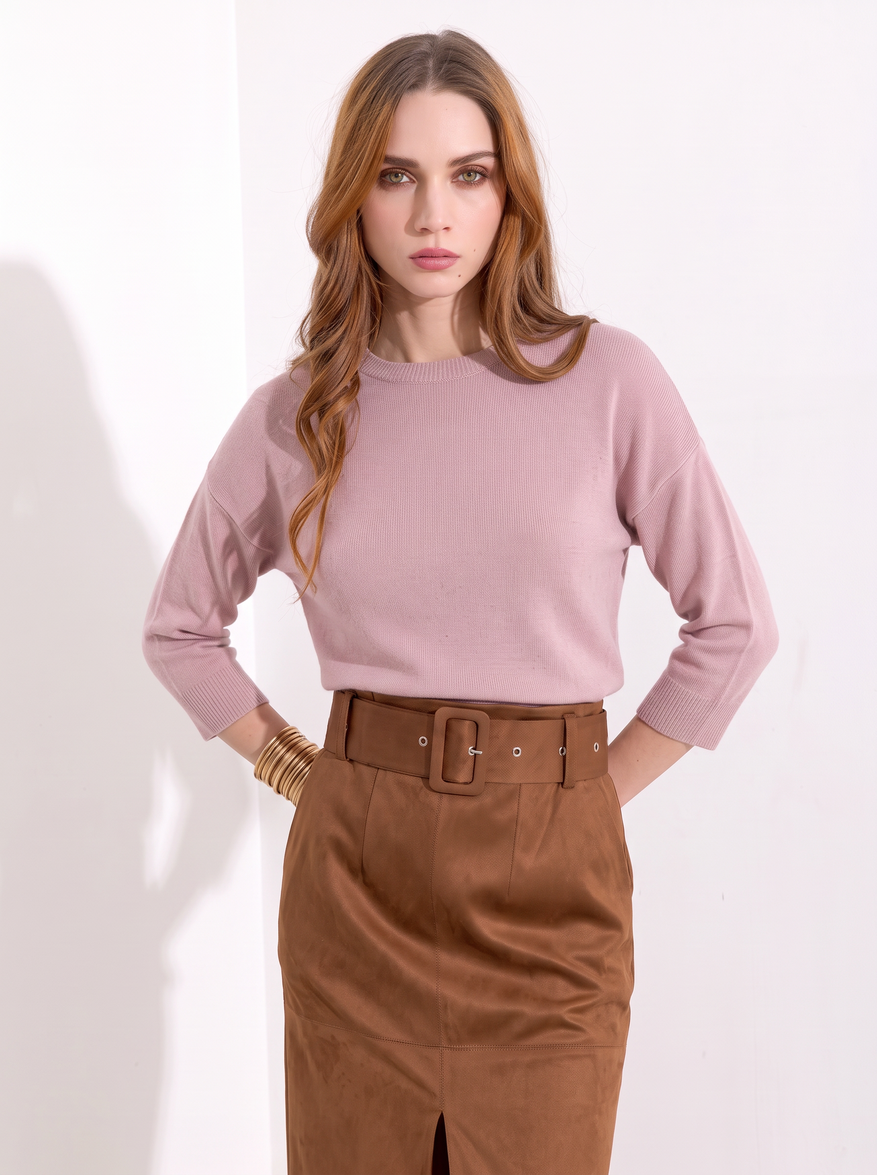 Maglia boxy in lana e cashmere con maniche 3/4 Friendly Sweater