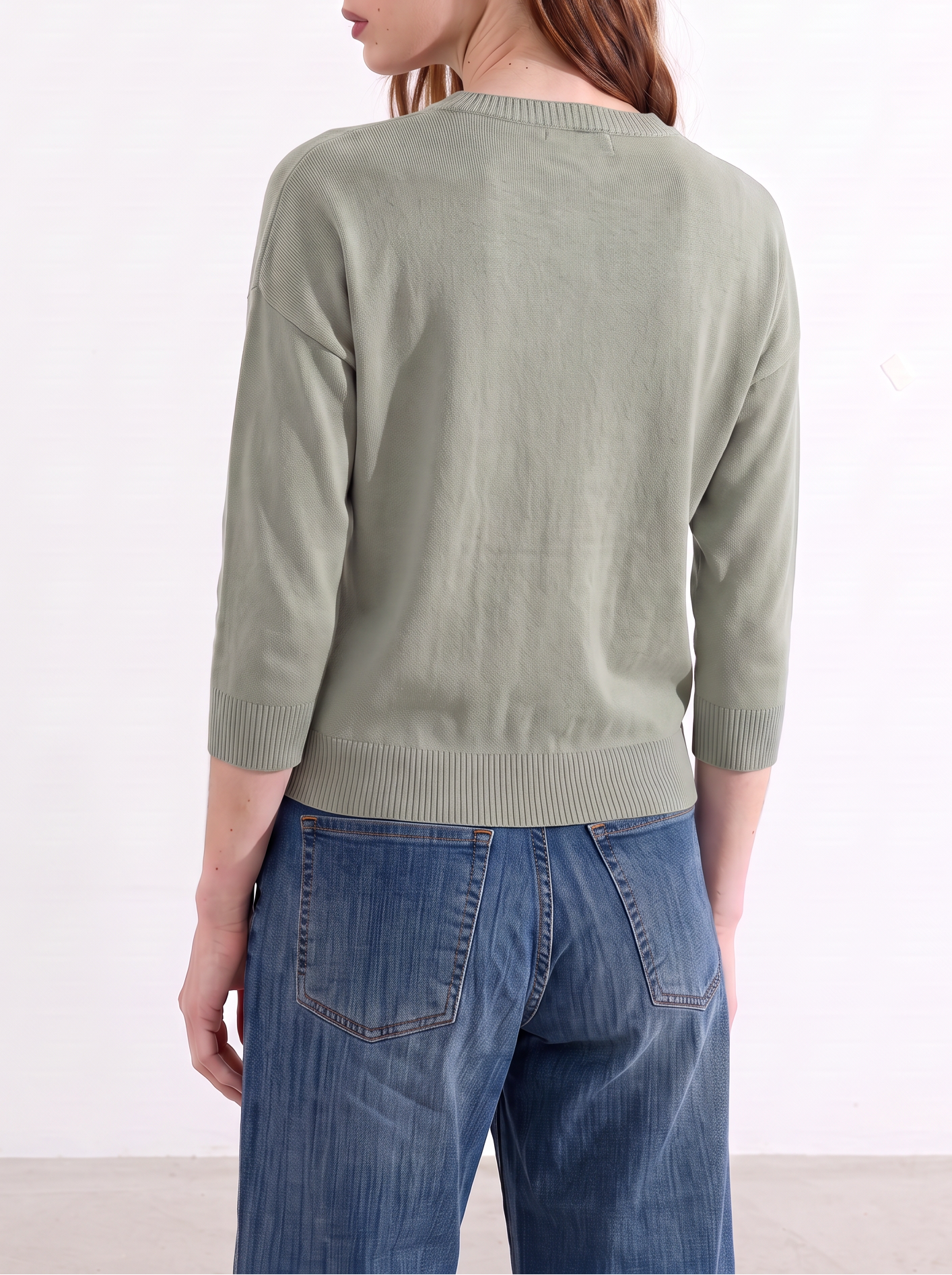 Maglia boxy in lana e cashmere con maniche 3/4 Friendly Sweater