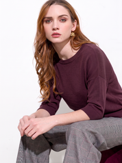 Maglia boxy in lana e cashmere con maniche 3/4 Friendly Sweater
