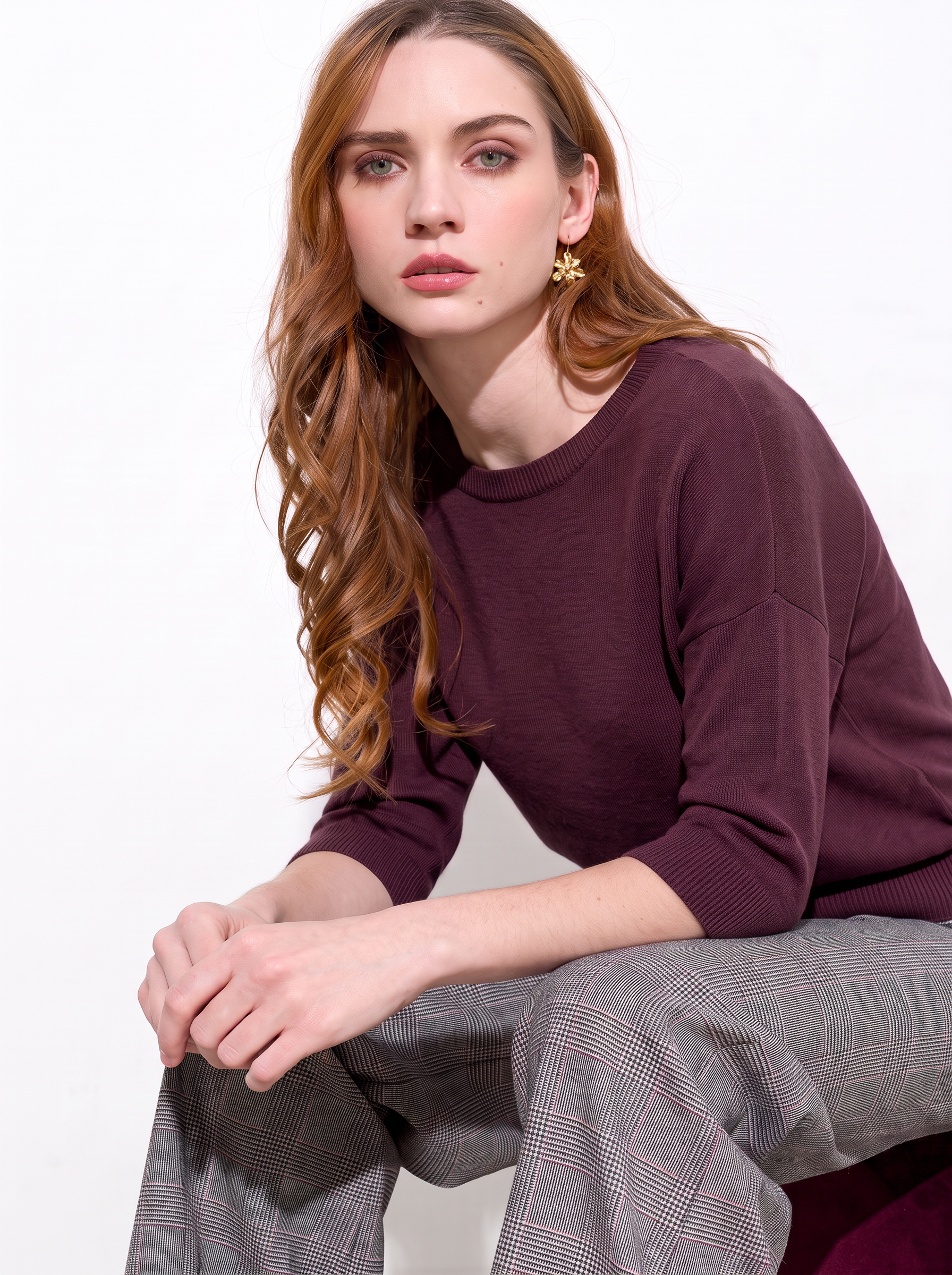 Maglia boxy in lana e cashmere con maniche 3/4 Friendly Sweater