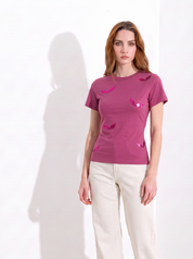 T-Shirt con dettagli paillettes