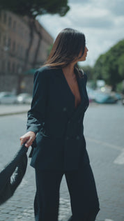 Blazer doppiopetto in tela lana