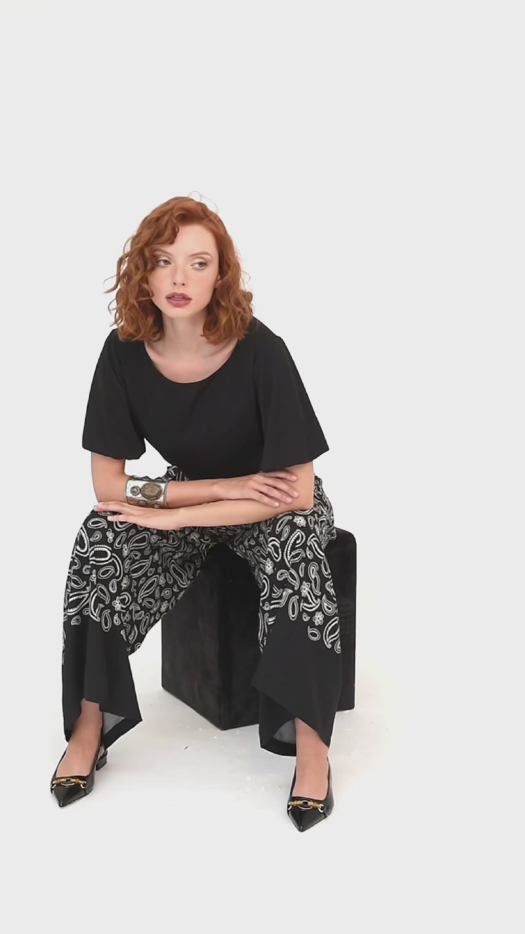 Pantalone ampio stampa bandana