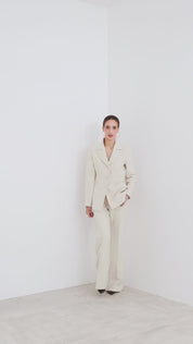 Double crepe flared trousers
