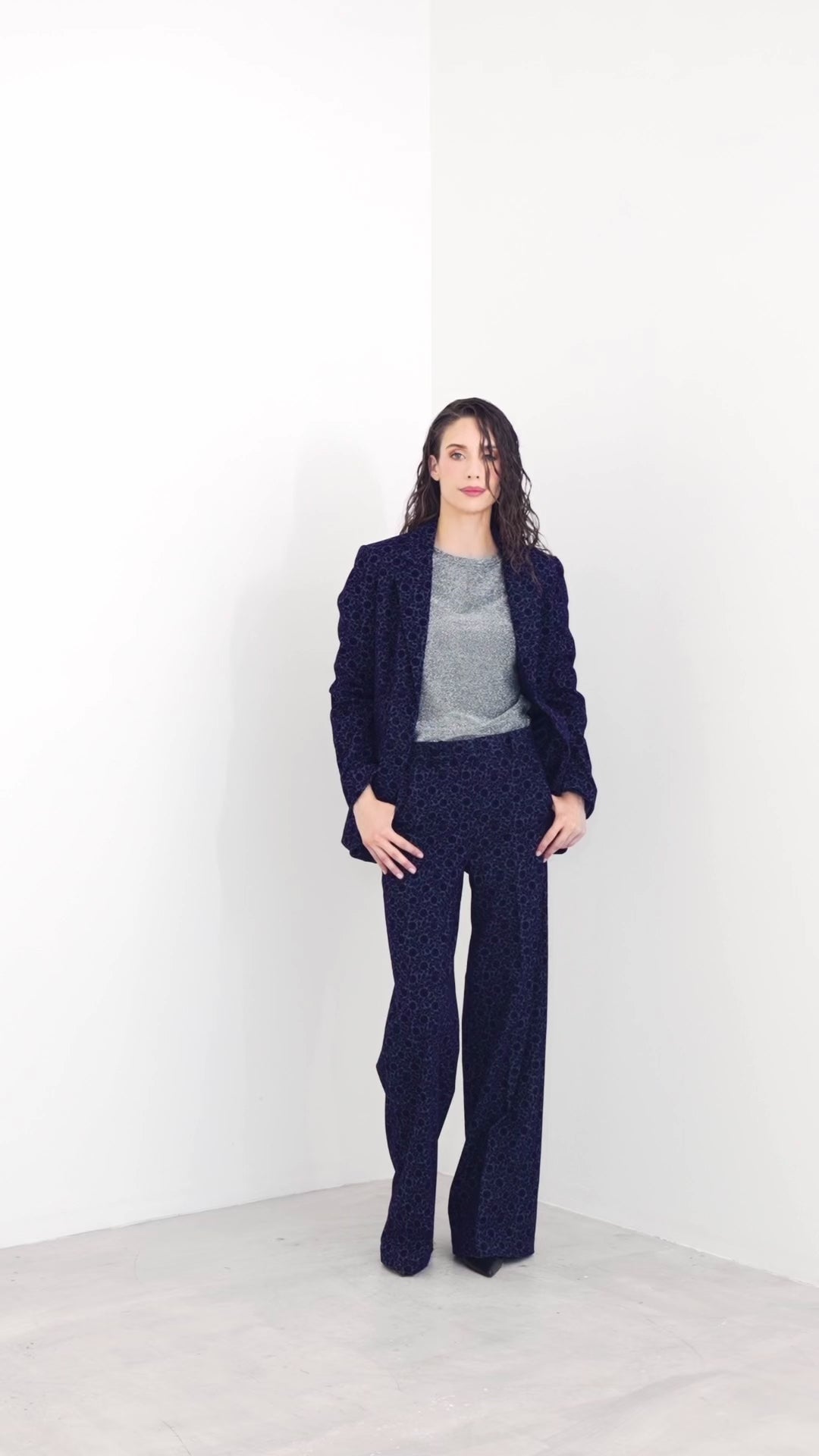 K KULTURE flocked velvet trousers