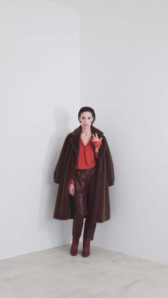Cappotto lungo in ecovisone - Compagnia Italiana
