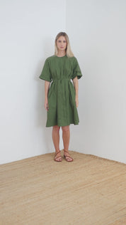 Short cotton poplin dress