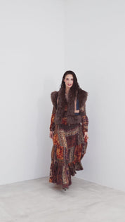 K KULTURE Patch Print Long Dress
