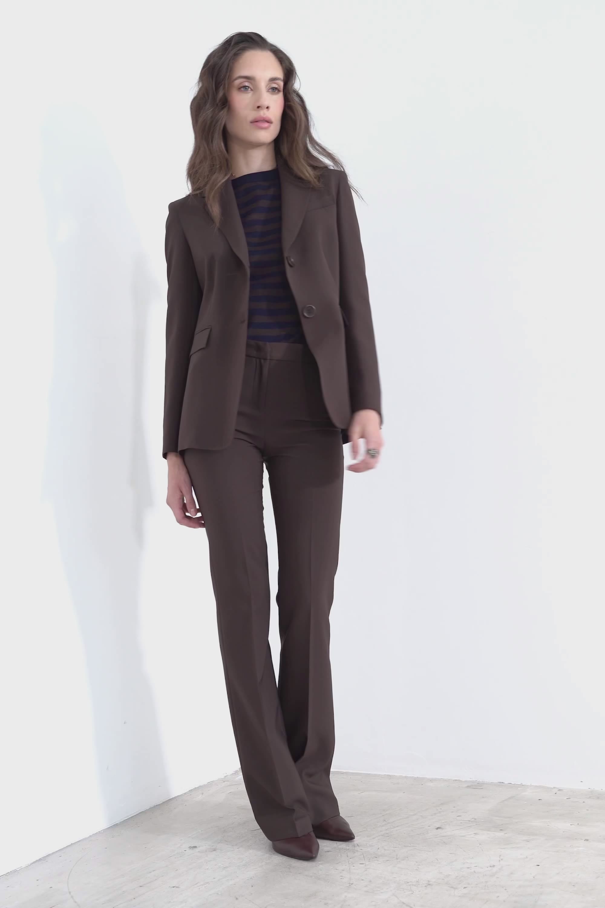 Technical flared trousers