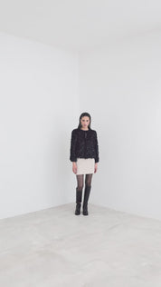 Short double crepe skirt