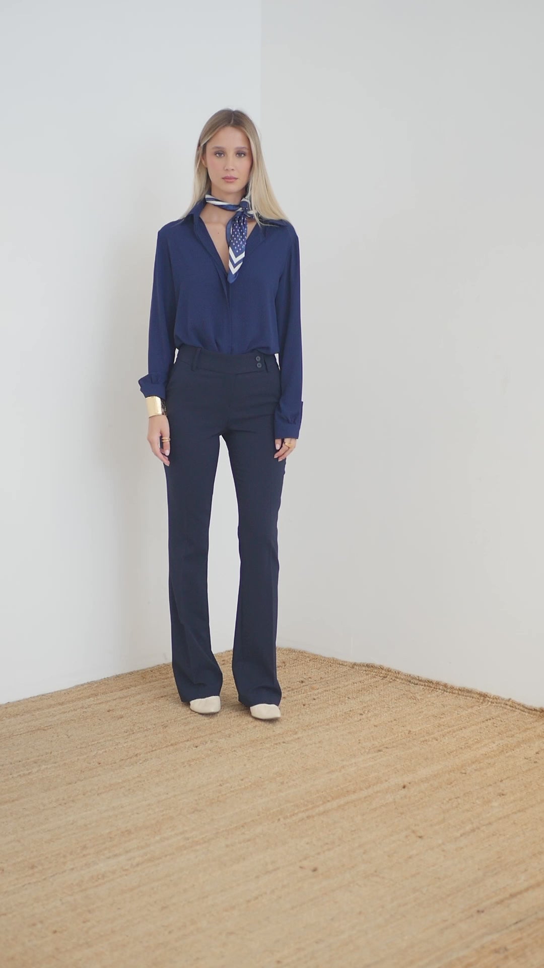 Technical flared trousers