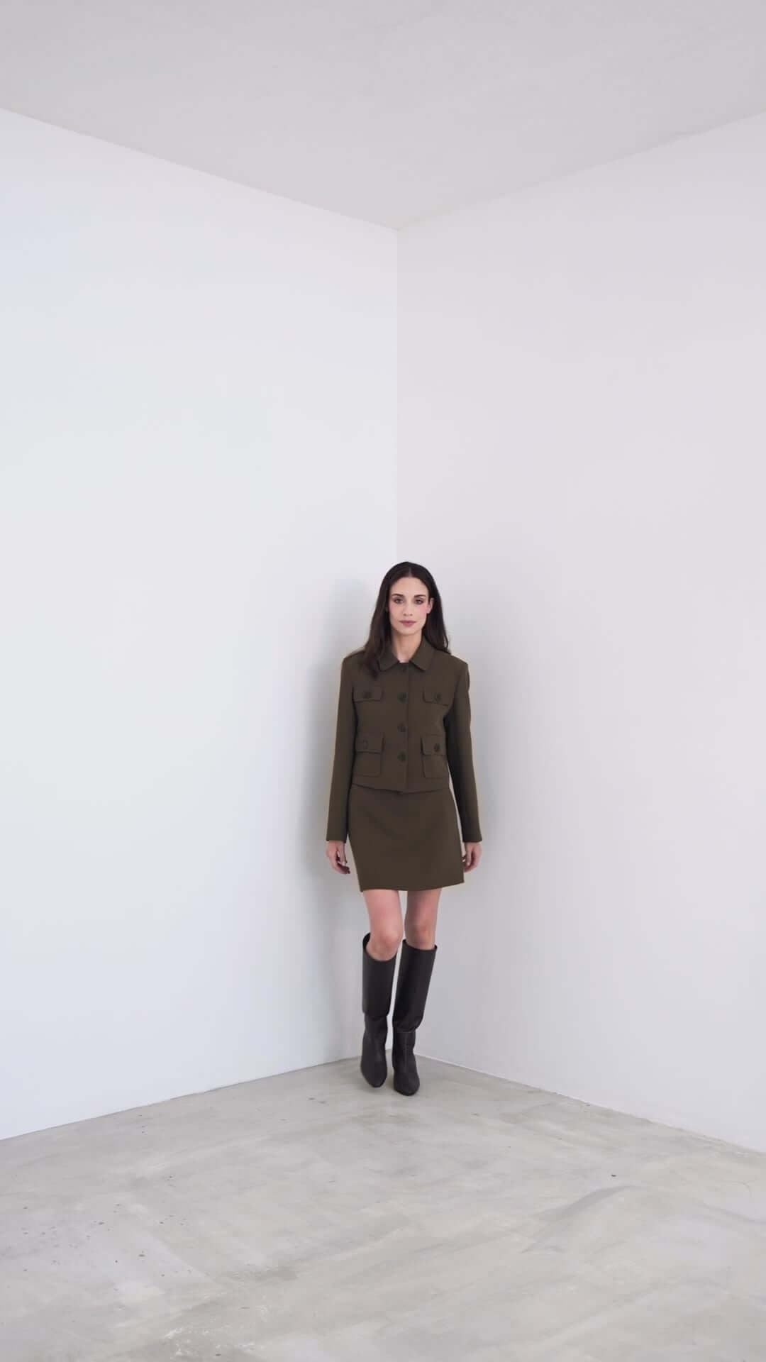 Giacca cropped in fluido diagonale - Compagnia Italiana