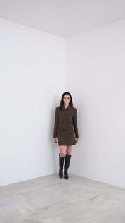 Giacca cropped in fluido diagonale - Compagnia Italiana