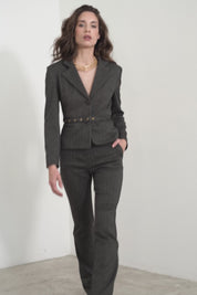 Pantaloni a vita alta in punto milano resca