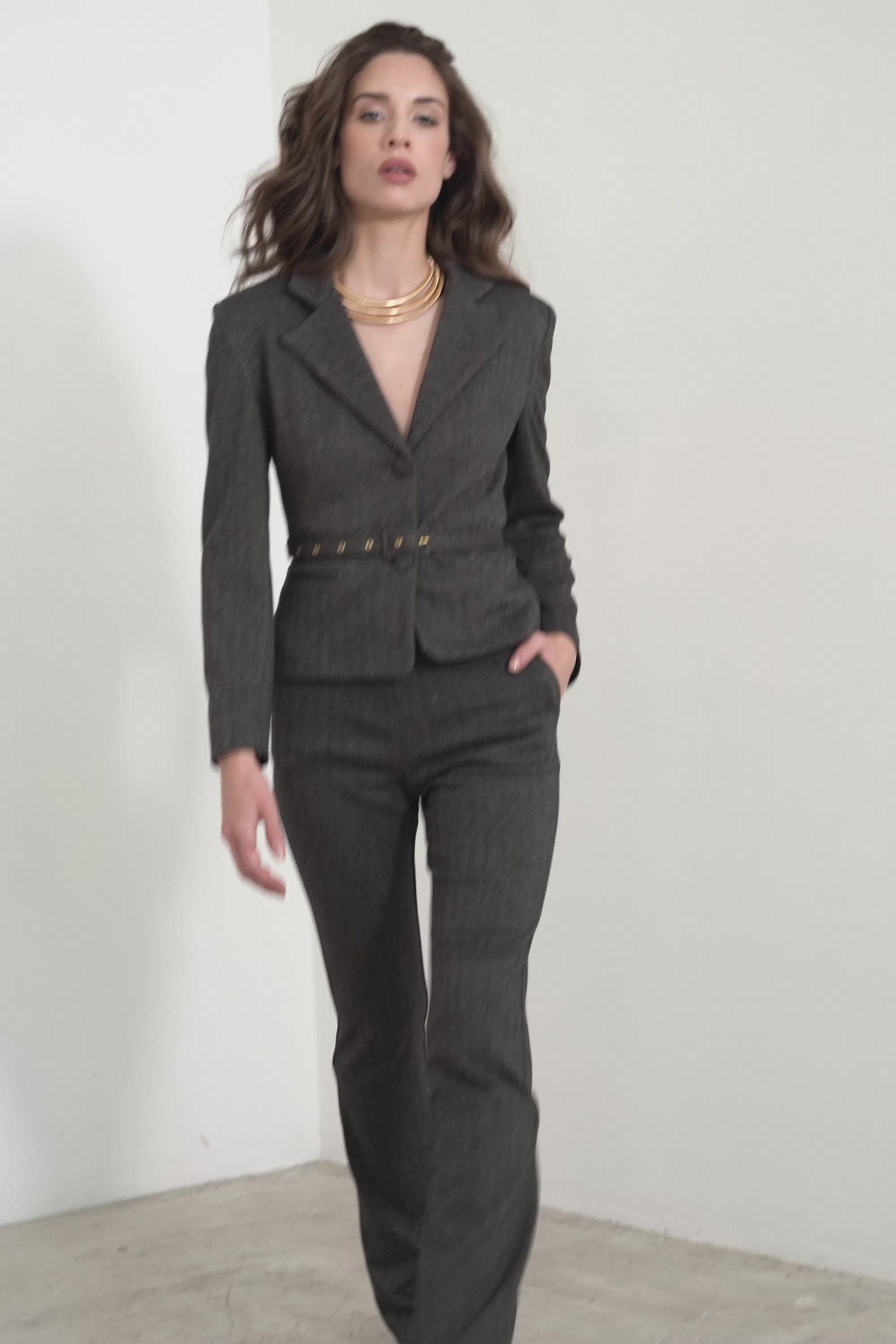 Pantaloni a vita alta in punto milano resca