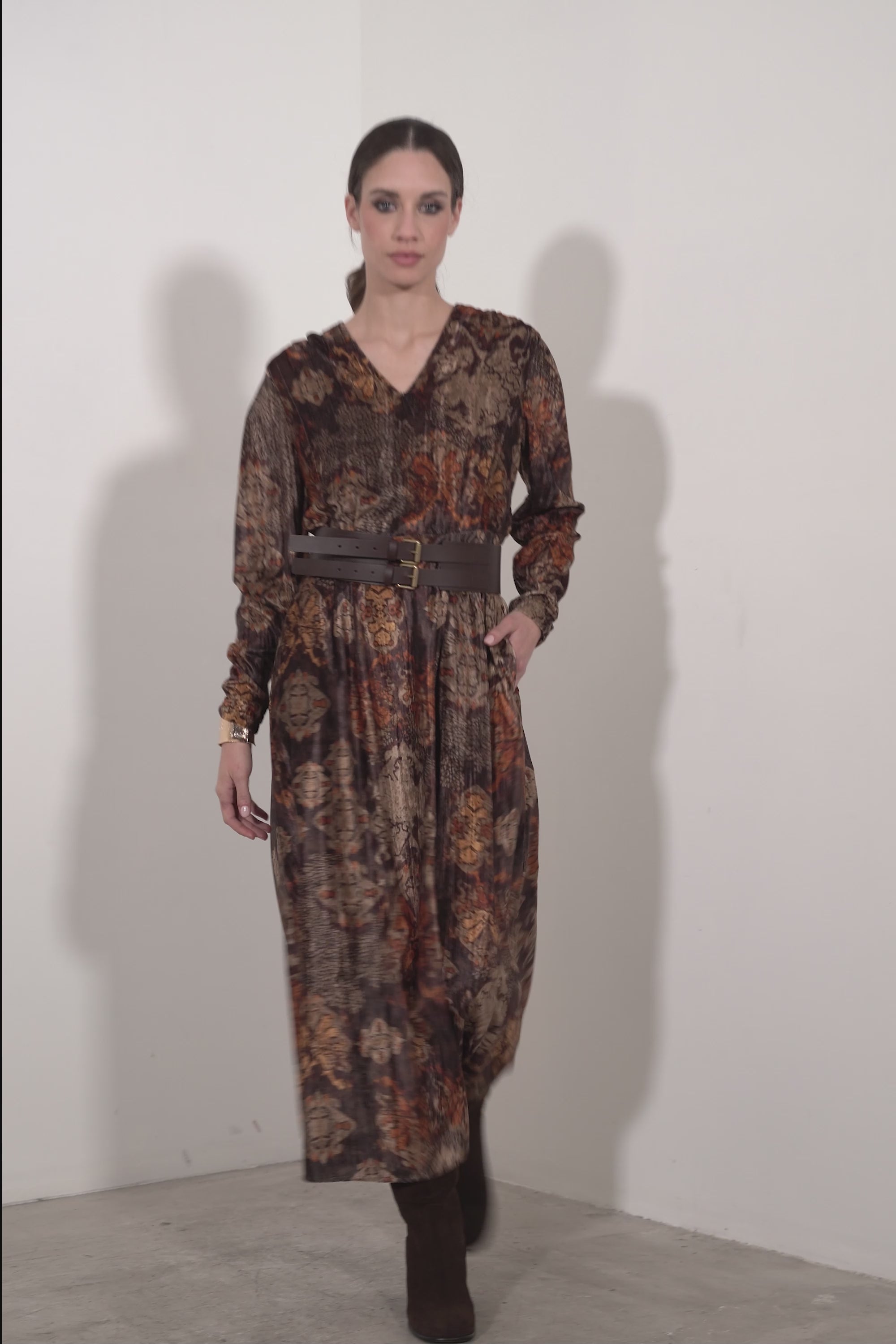 Abito in velluto stampato