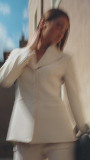 Double crepe flared trousers