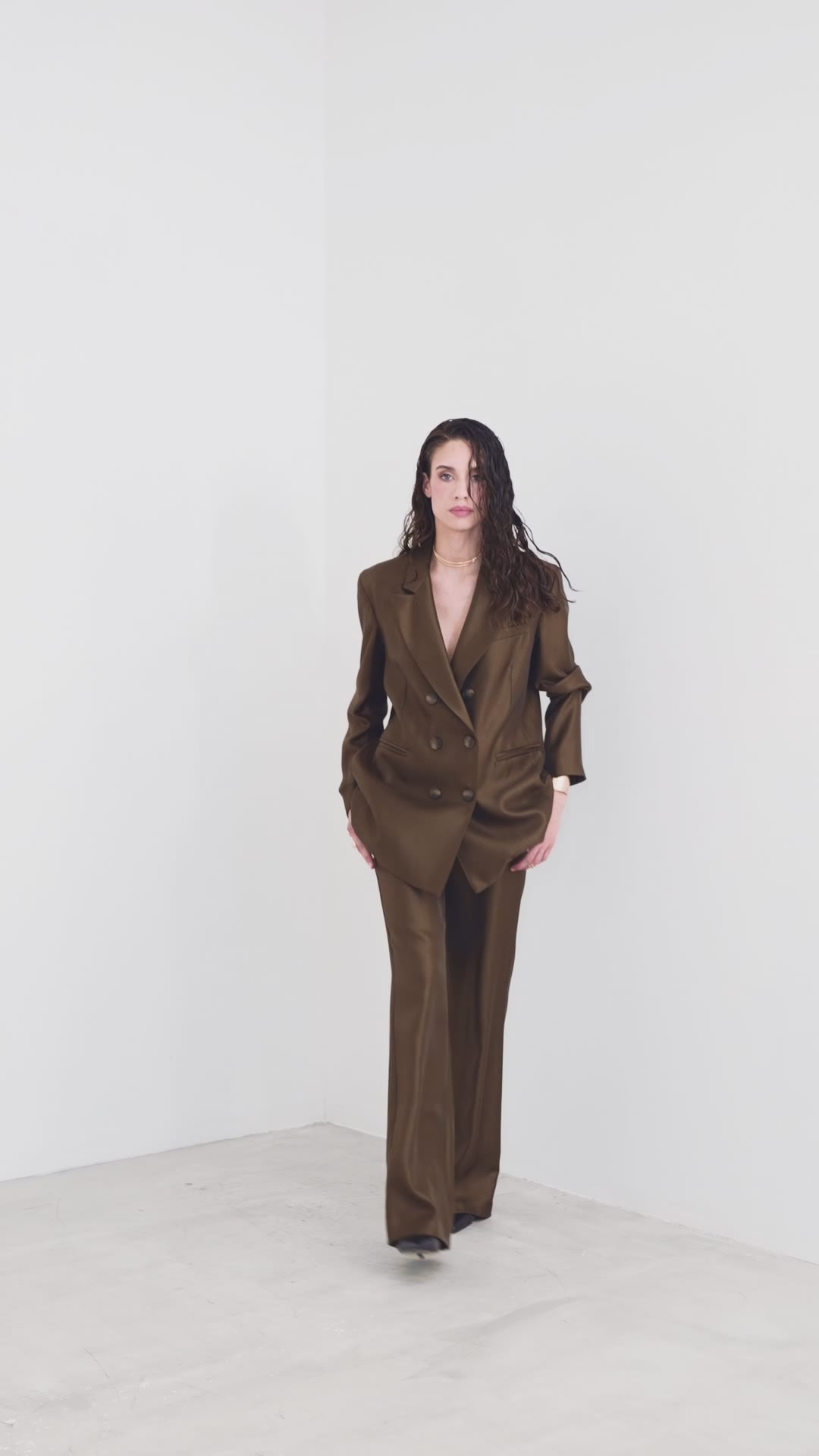 K KULTURE laminated double-breasted blazer
