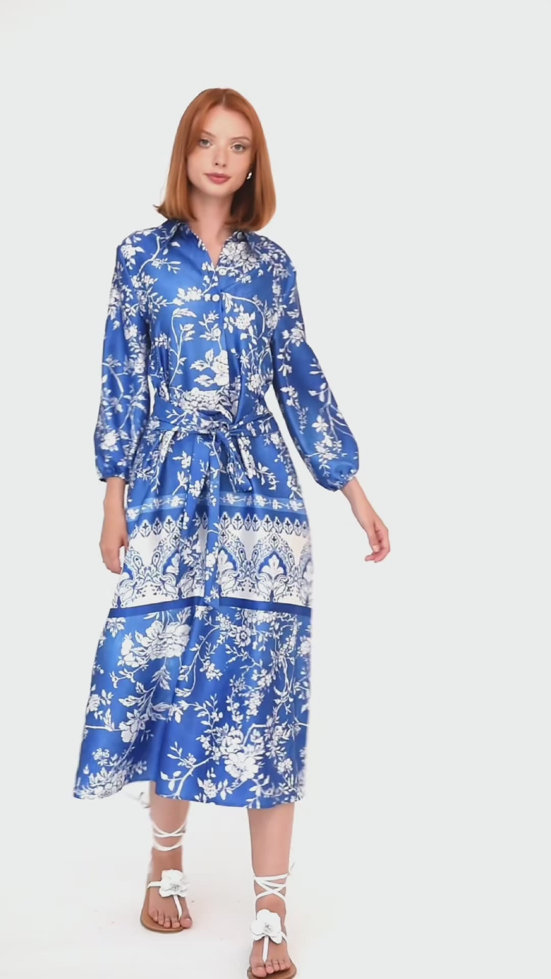 Abito midi chemisier con cintura | Uncategorized da donna
