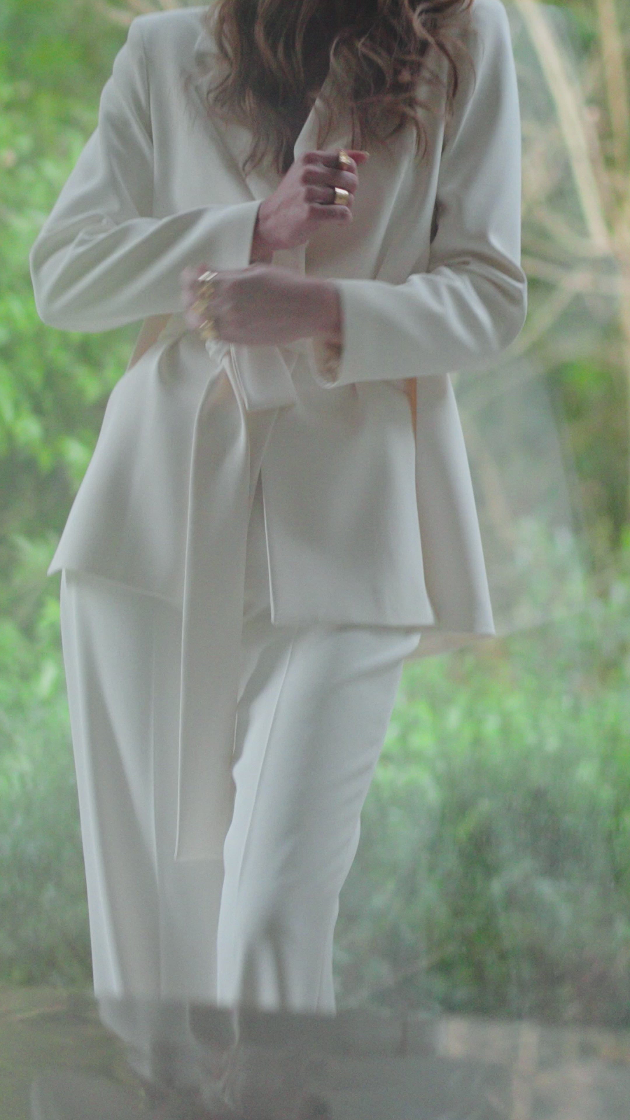 Flowing straight leg trousers