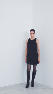 Short dress in double mesh