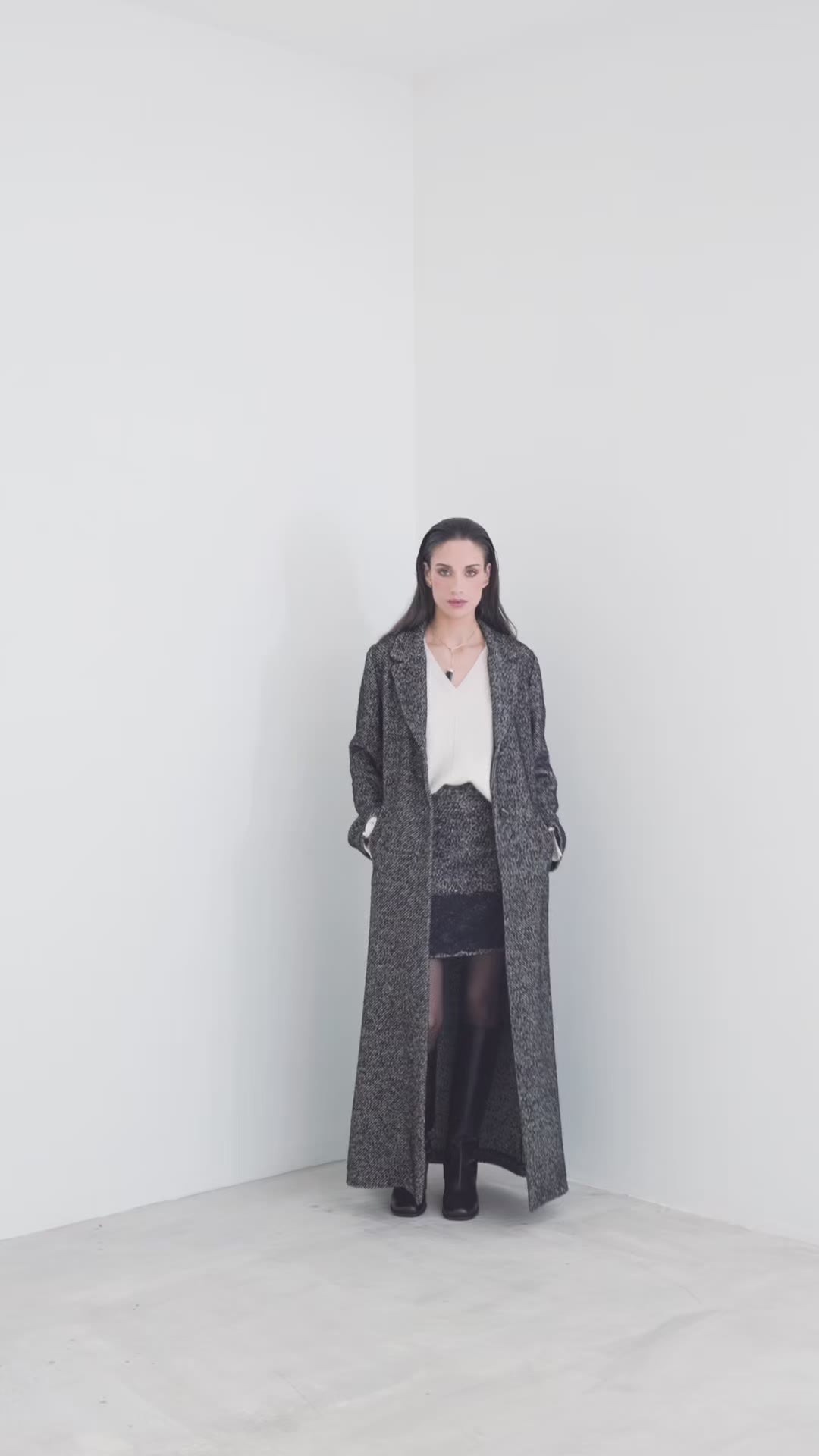 Cappotto lungo bouclé