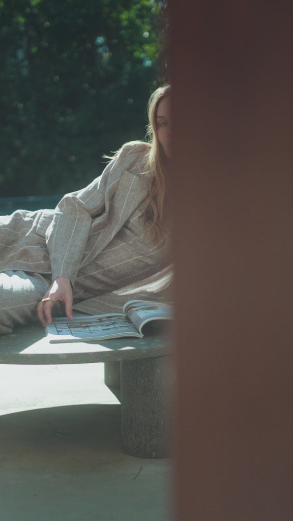 Top gessato in viscosa lino - Compagnia Italiana