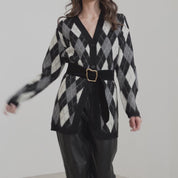 V-neck diamond cardigan