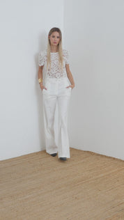 Viscose linen trousers