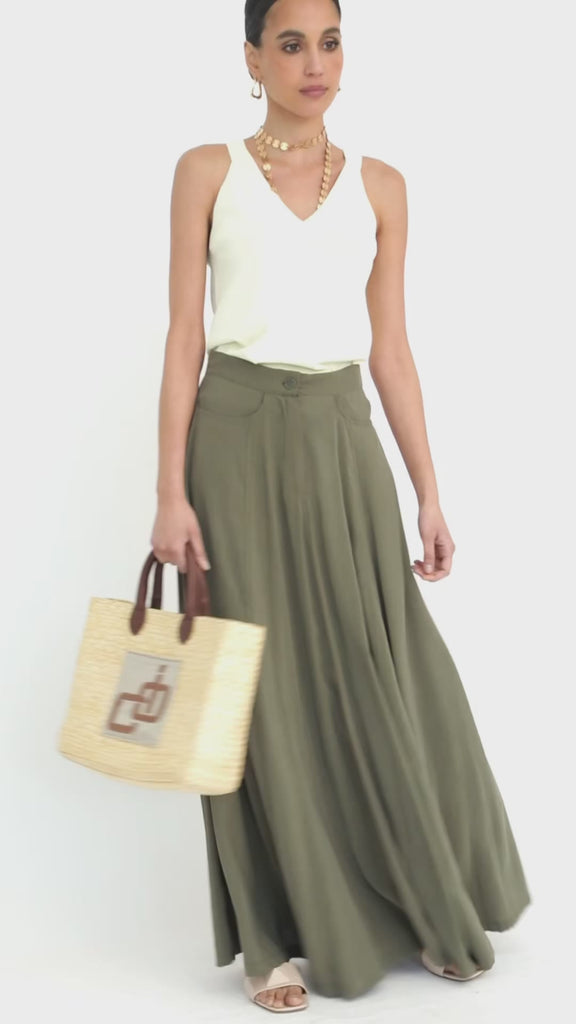 Gonna lunga in tencel con tasche | Uncategorized da donna