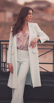 Blusa con stampa orchidea