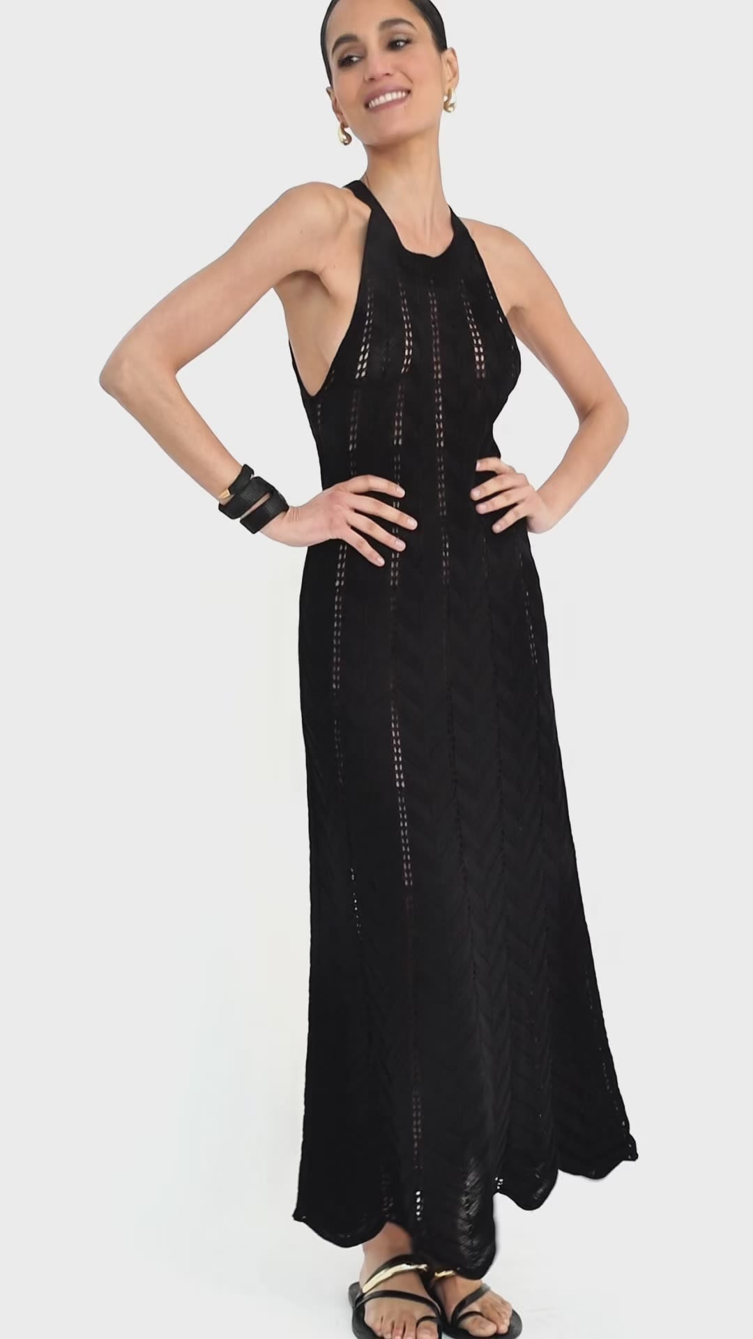 Abito in cotone lungo traforato in maglia | Uncategorized da donna