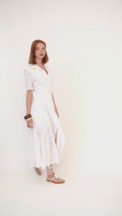 Abito lungo di cotone in sangallo | Uncategorized da donna