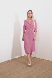 Midi dress in flowing diagonal