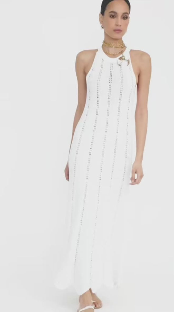 Abito in cotone lungo traforato in maglia | Uncategorized da donna