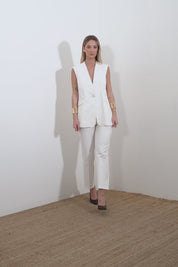 Pantalone in cotone gamba dritta