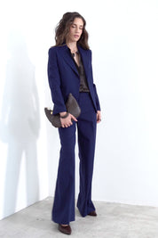 Single-breasted pinstriped jacket