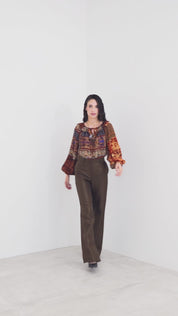 K KULTURE patch print blouse