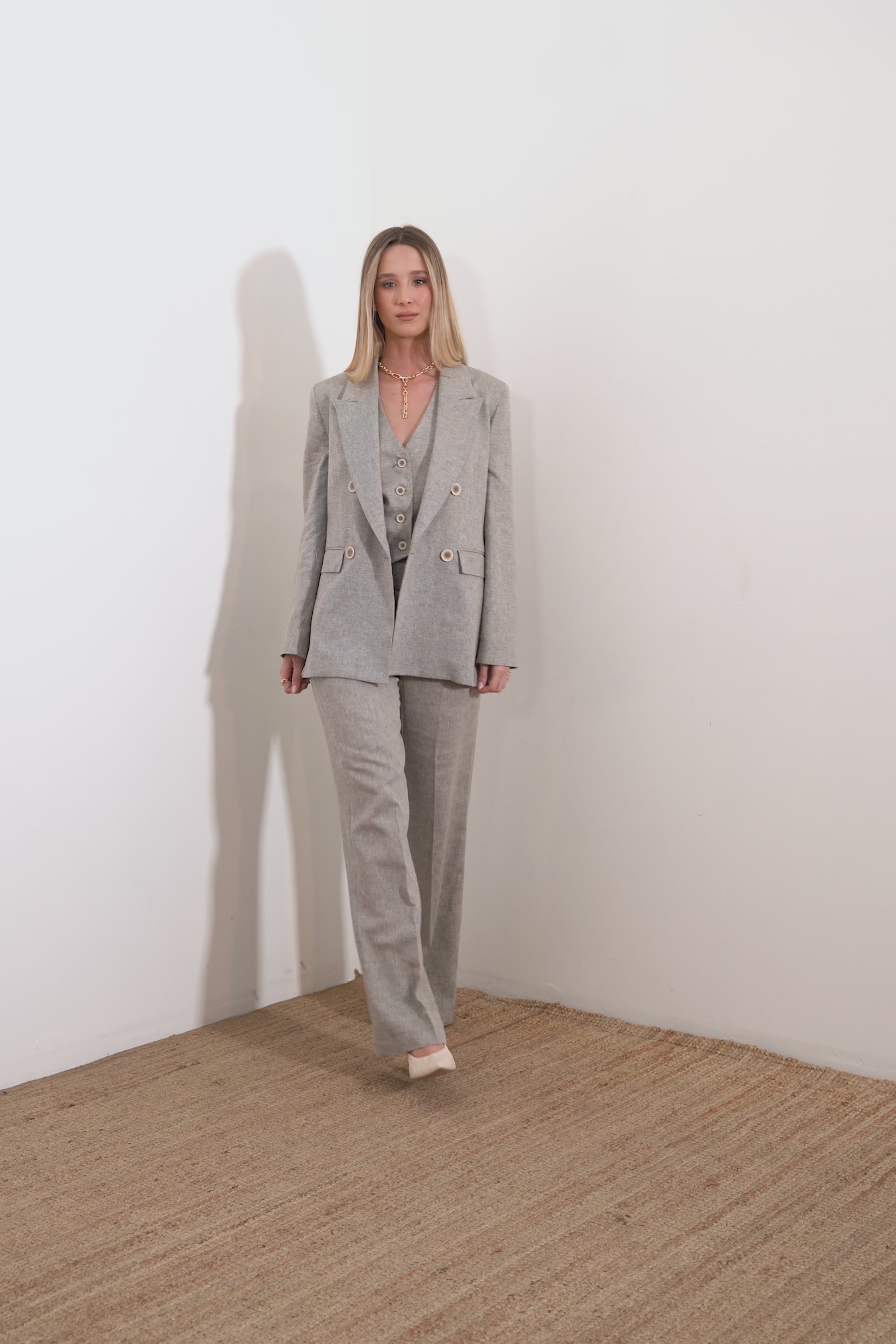 Blazer doppiopetto in lino cotone - Compagnia Italiana