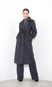 Trench lungo gessato