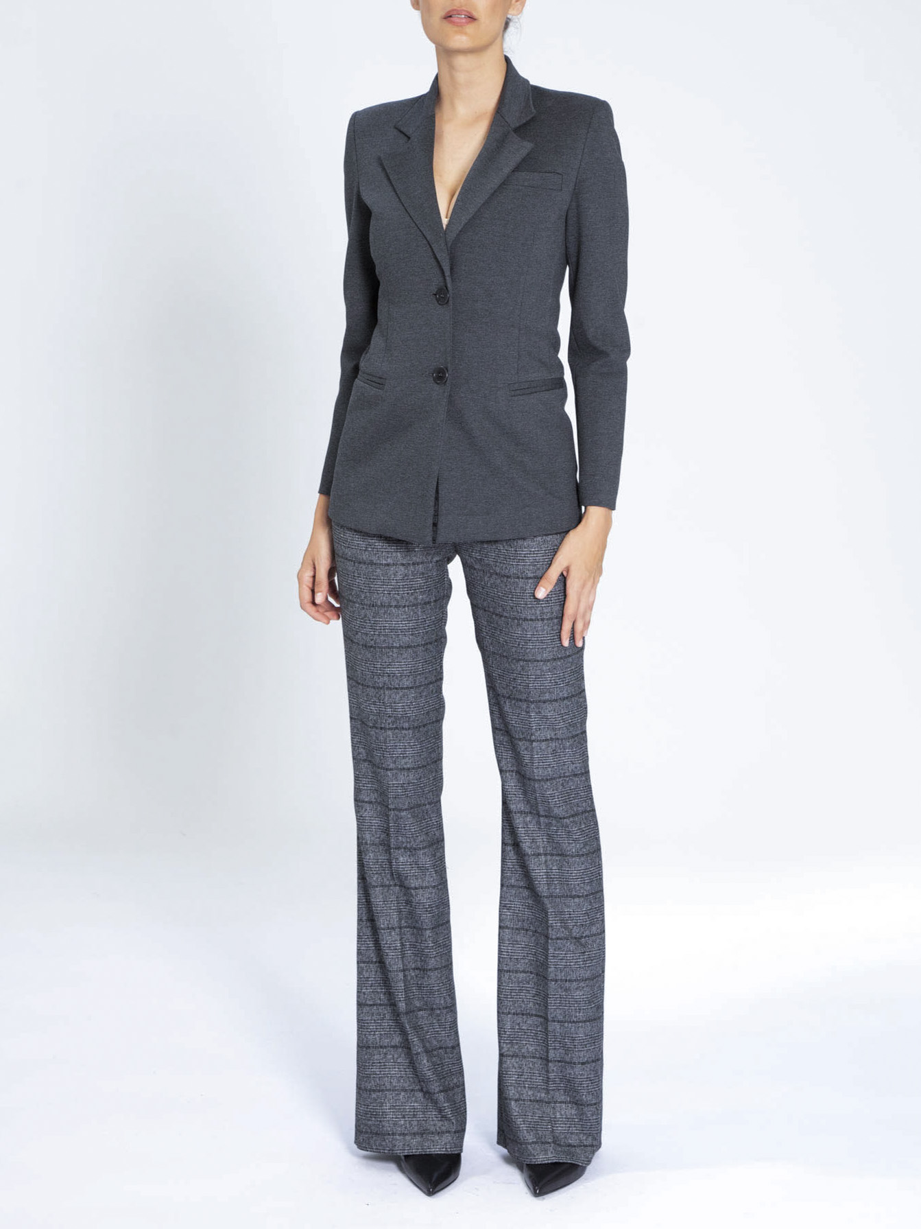 Two-button slim blazer milano stitch