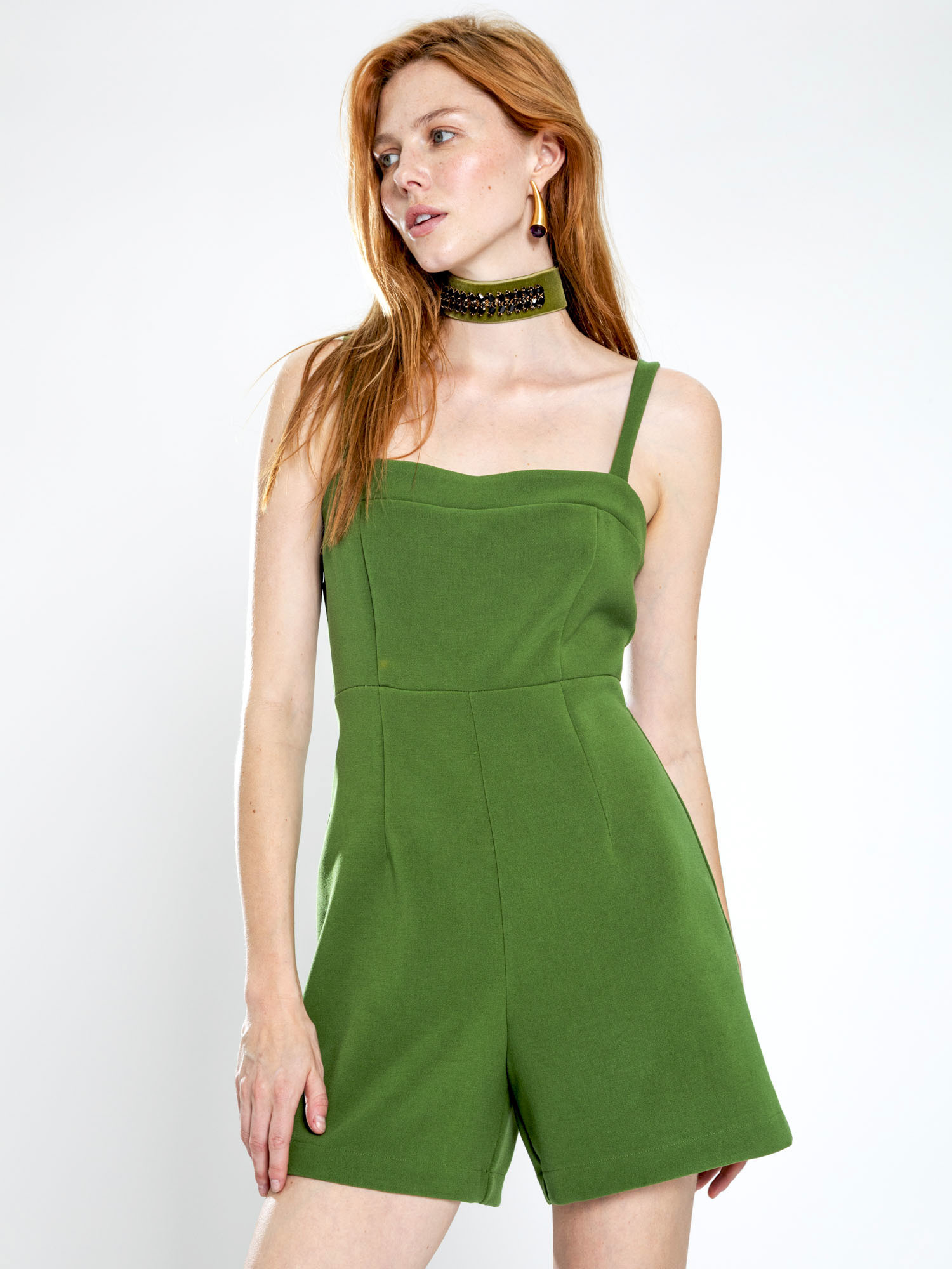 Short crepe jumpsuit